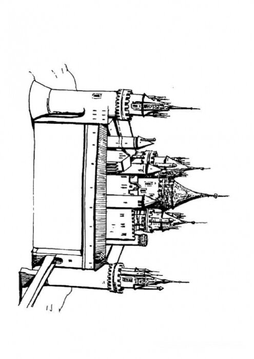 Распечатать раскраску Замок для детей бесплатно